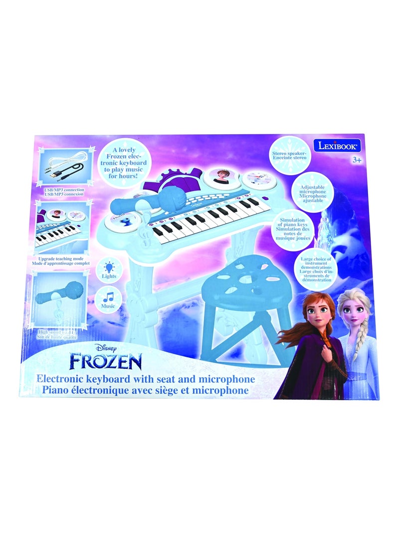 Piano électronique La Reine des Neiges avec siège et micro Bleu - Kiabi