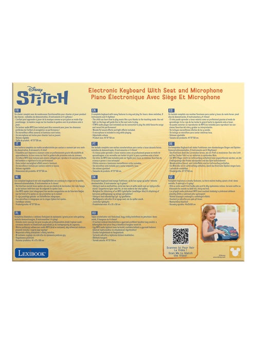 Piano électronique Stitch avec siege et microphone - Kiabi