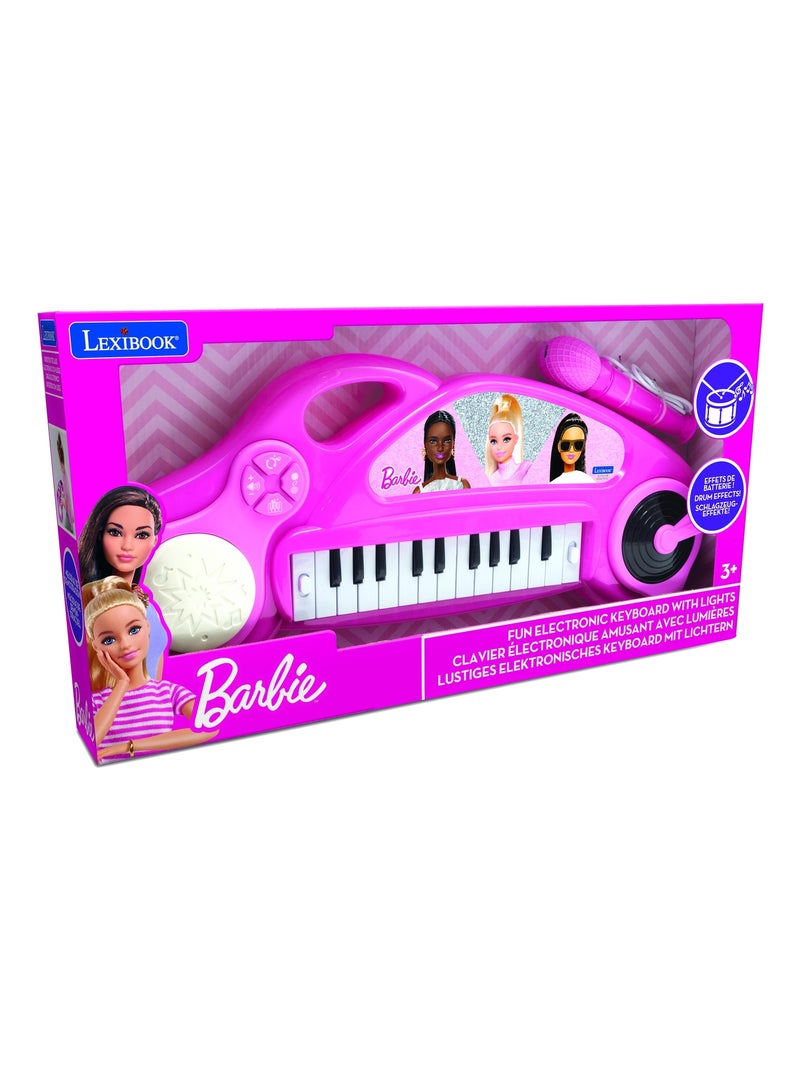 Piano ?lectronique Barbie avec effets lumineux et microphone Rose - Kiabi