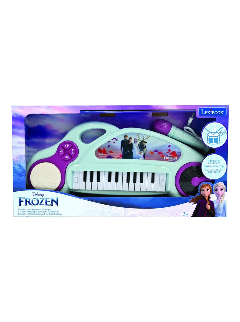 Piano ?lectronique La Reine des Neiges avec effets lumineux et microphone Bleu - Kiabi