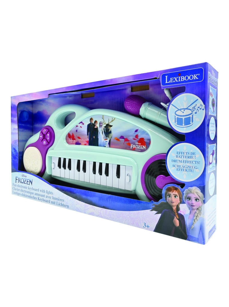 Piano ?lectronique La Reine des Neiges avec effets lumineux et microphone Bleu - Kiabi