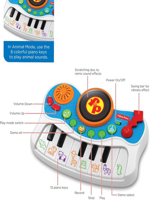 Piano Musical Studio - Fisher Price - Kiabi