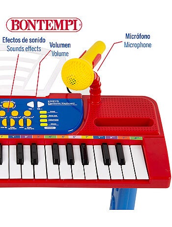 Piano pour enfants avec microphone et tabouret bontempi