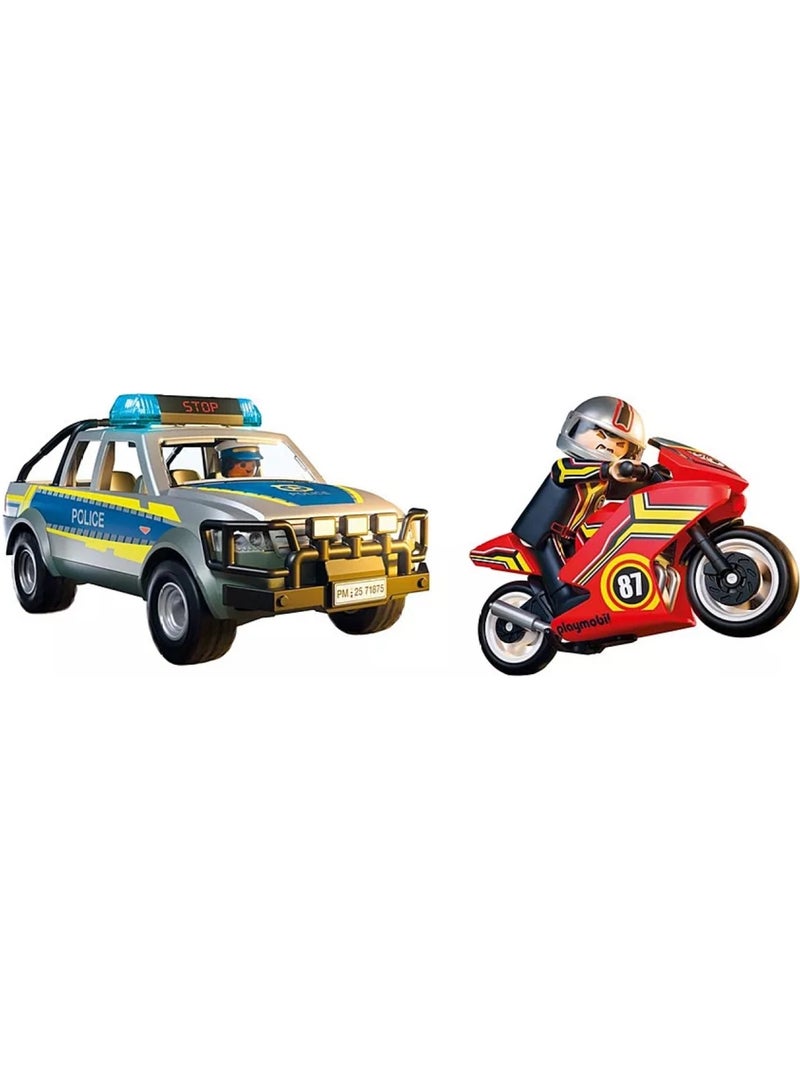 Pick-up de police avec 2 personnages et moto N/A - Kiabi