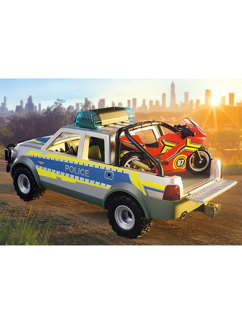 Pick-up de police avec 2 personnages et moto - Kiabi