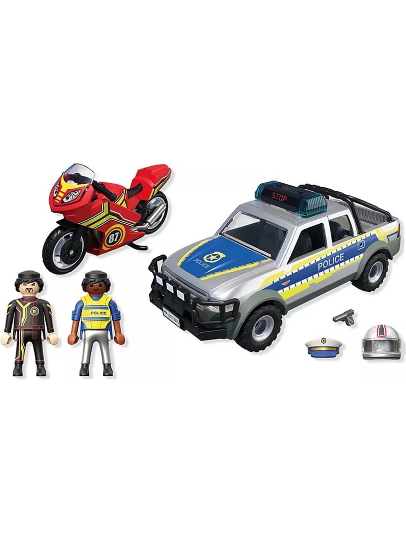 Pick-up de police avec 2 personnages et moto N/A - Kiabi