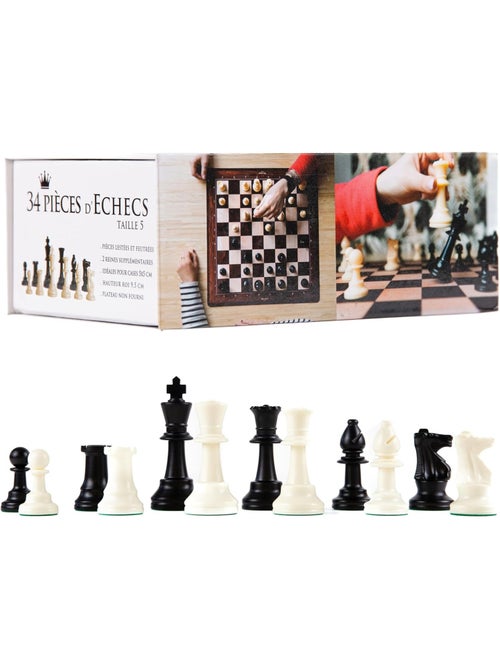 Pièces échecs en plastique t5 roi 95 mm - Kiabi