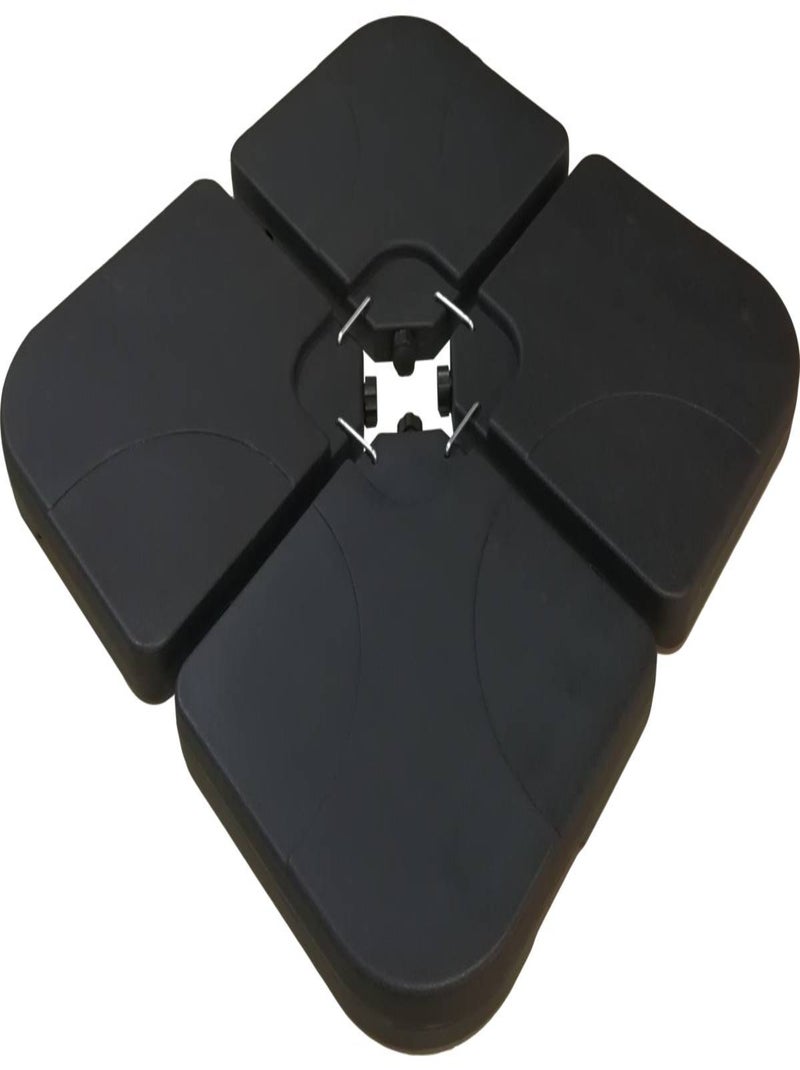 Pied de parasol 4 dalles à lester jusqu'à 3 x 3 - 52L - Noir Noir Noir - Kiabi