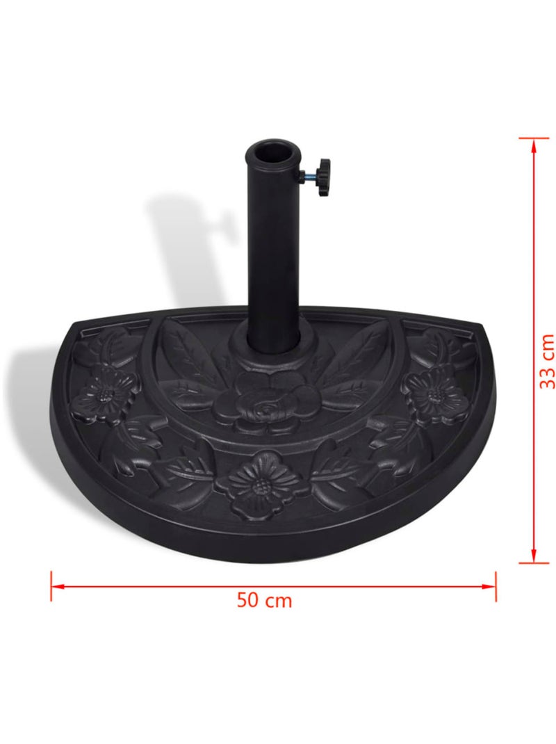 Pied de parasol demi-cercle fleurs Noir - Kiabi