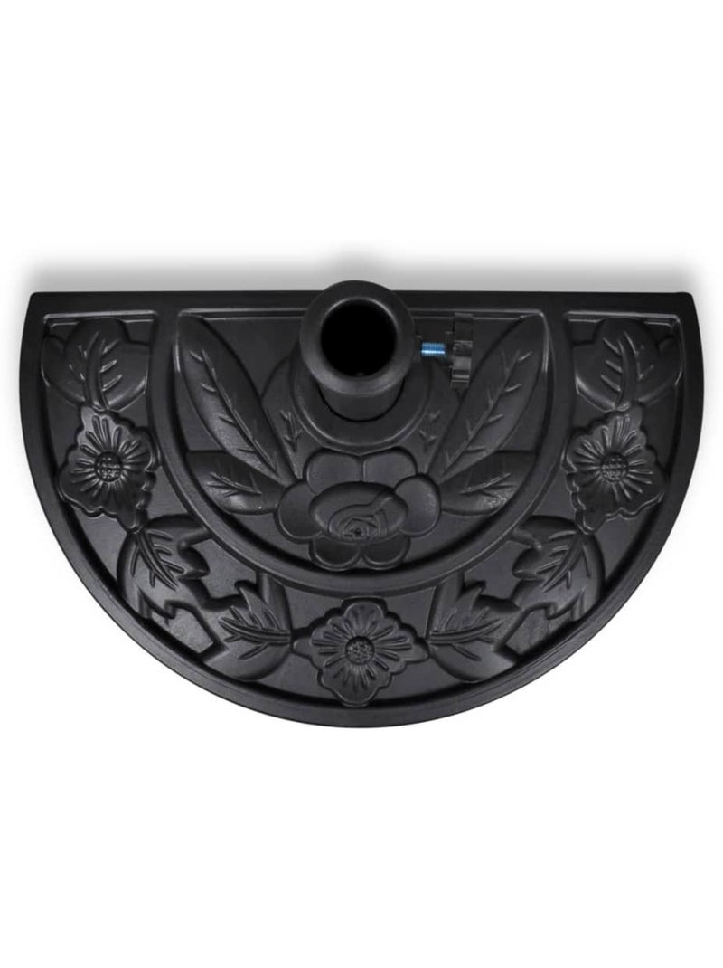 Pied de parasol demi-cercle fleurs Noir - Kiabi