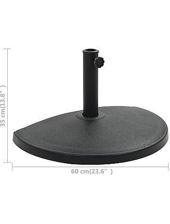 Pied de parasol demi-cercle