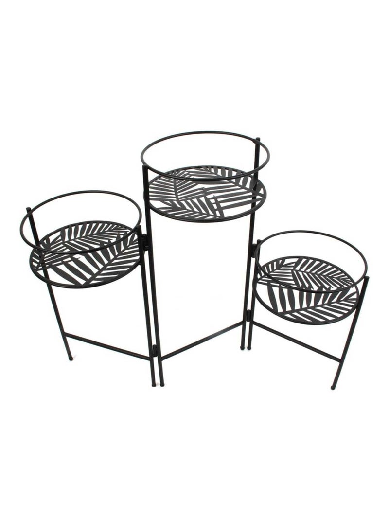 Piédestal porte plante en métal noir Noir - Kiabi