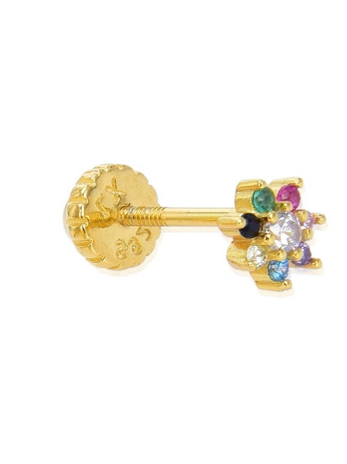 Piercing, Fanti en argent sterling 925 et zircon multicolore en or jaune 18 K - Kiabi