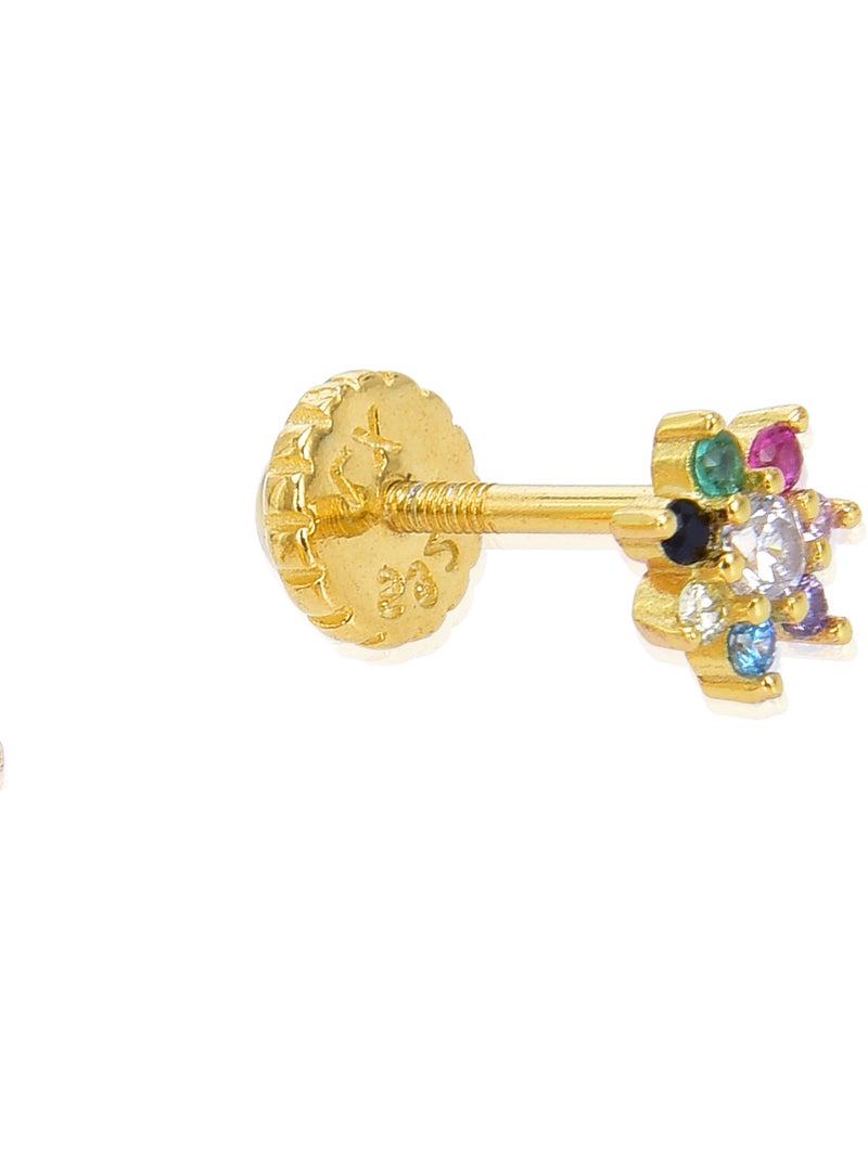 Piercing Luxenter en argent 925 avec zircon multicolore et plaqué or 18k - Fanti Multicolore - Kiabi