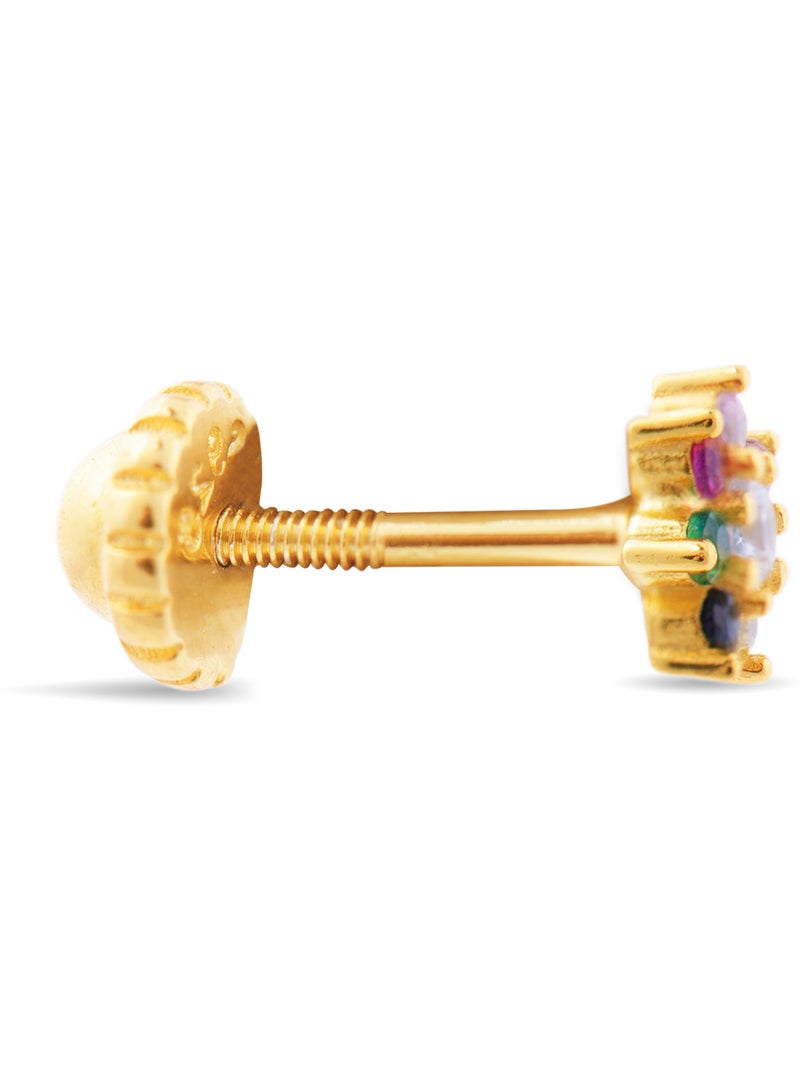Piercing Luxenter en argent 925 avec zircon multicolore et plaqué or 18k - Fanti Multicolore - Kiabi