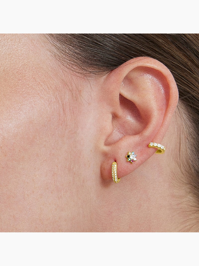 Piercing Luxenter en argent 925 avec zircon multicolore et plaqué or 18k - Fanti Multicolore - Kiabi