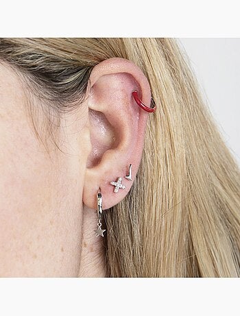Piercing Luxenter en argent 925 avec zirconium brillant plaqué rhodium