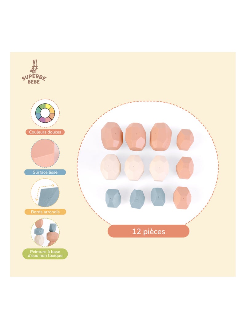 Pierres à empiler en équilibre - Jeu d'éveil | SUPERBE BEBE N/A - Kiabi