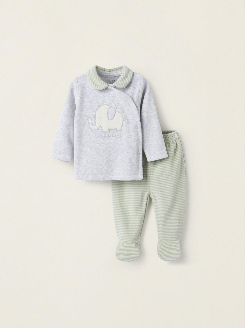 Pijama-Grenouillère 2-en-1 pour Nouveau-Né   CRADLE OF LIFE Gris clair - Kiabi
