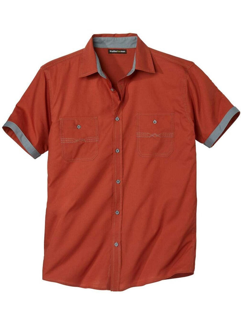 Pilotenhemd Abenteuer  - ATLAS FOR MEN Terracotta - Kiabi