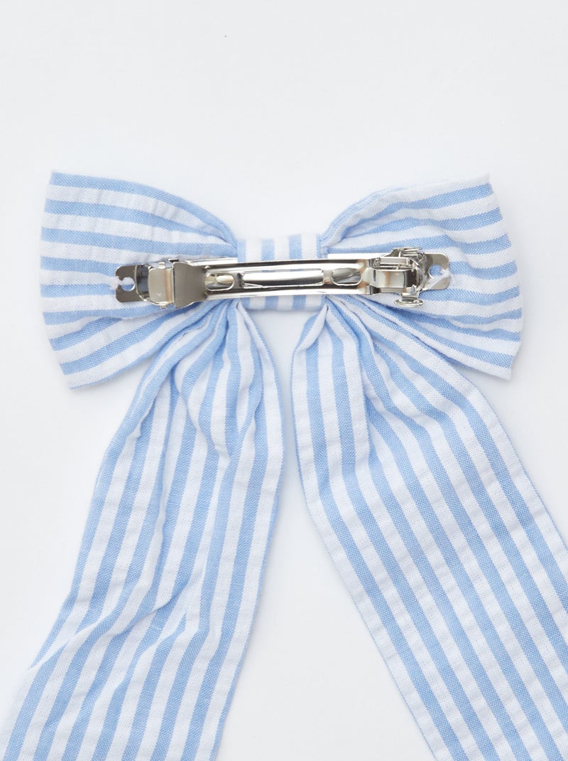 Pince à cheveux avec nœud BLEU - Kiabi