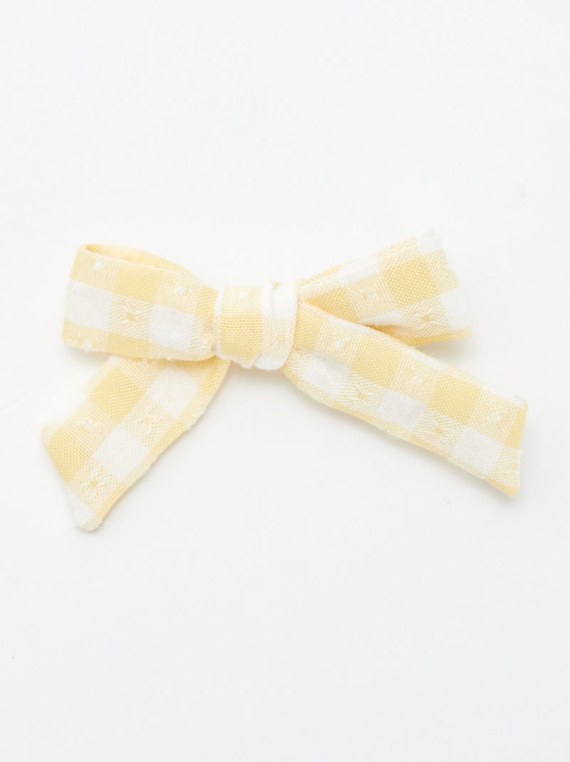 Pince à cheveux avec noeud fantaisies JAUNE - Kiabi