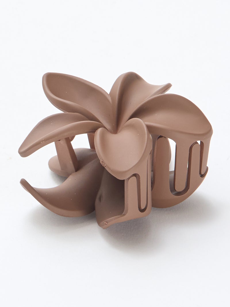 Pince à cheveux en forme de fleur Marron - Kiabi