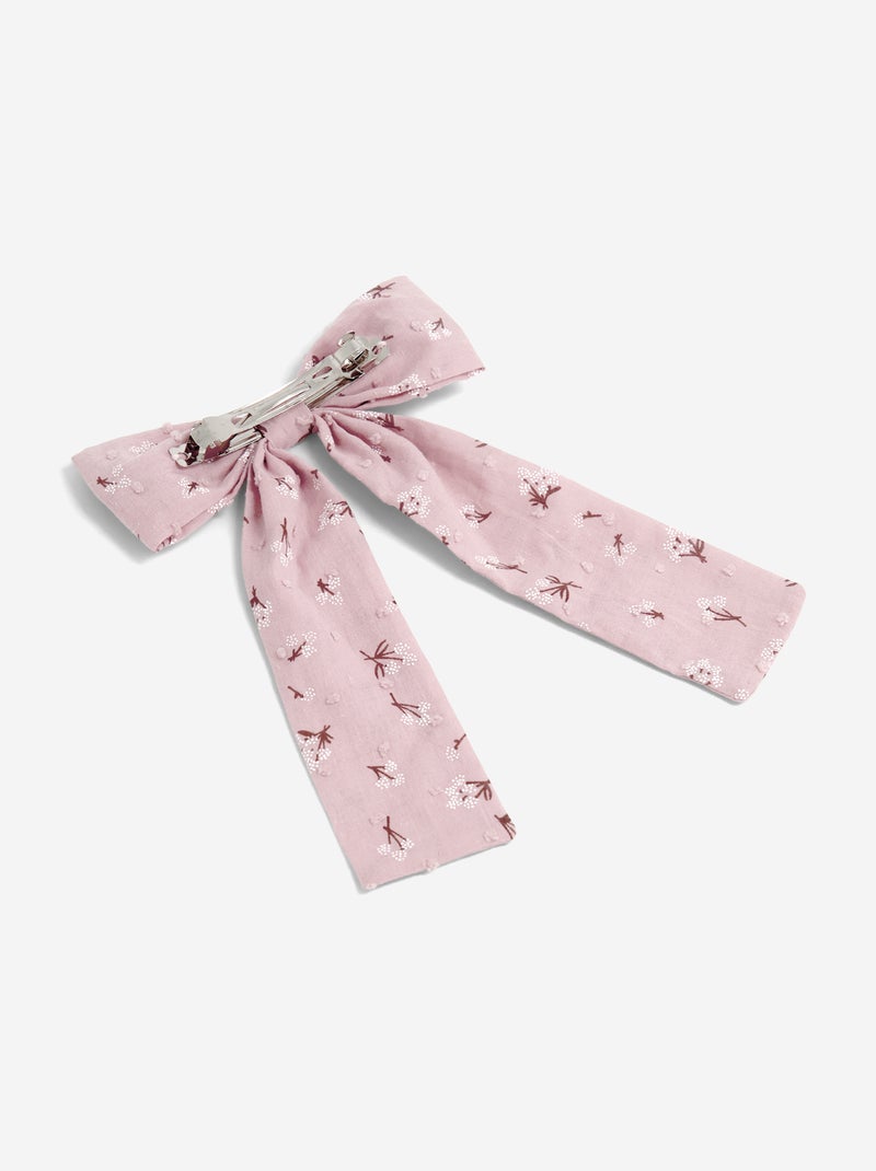 Pince avec gros nœud imprimé Rose - Kiabi