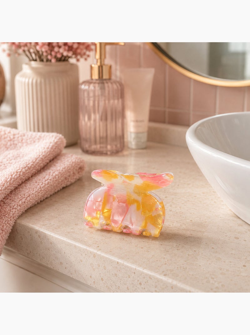 Pince cheveux papillon en résine marbrée Blush - Kiabi