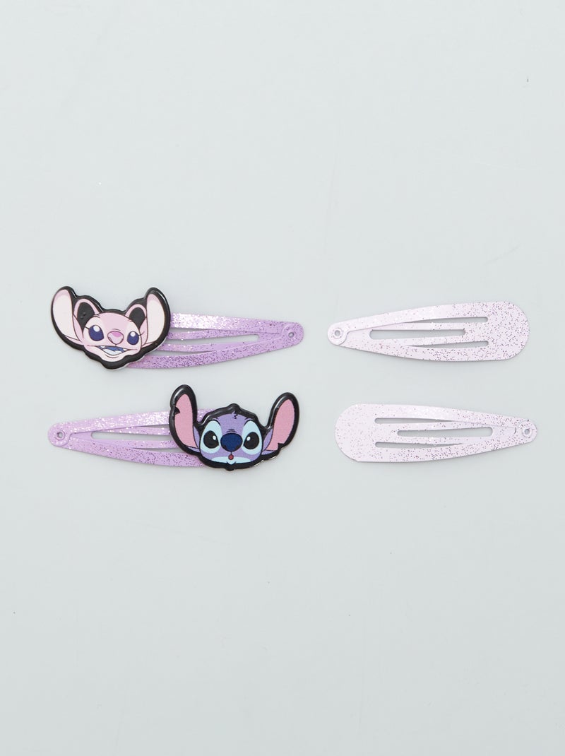 Pince clic clac 'Stitch' - Lot de 4 Rose - Kiabi