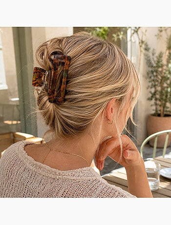 Pince crabe cheveux en acétate finition brillante