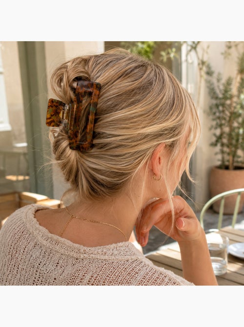 Pince crabe cheveux en acétate finition brillante - Kiabi