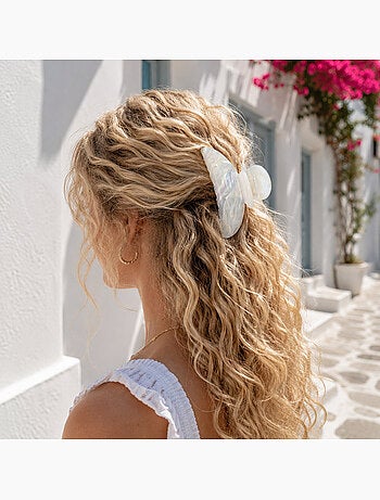 Pince crabe cheveux nacrée grand format