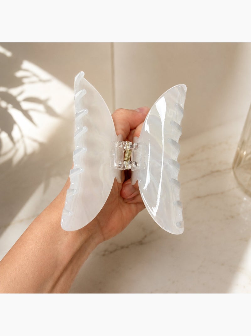 Pince crabe cheveux nacrée grand format Blanc nacré - Kiabi