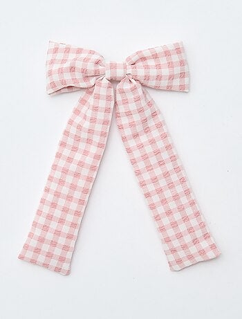 Pince croco avec nœud fantaisie et ruban