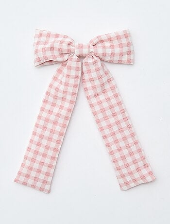 Pince croco avec nœud fantaisie et ruban