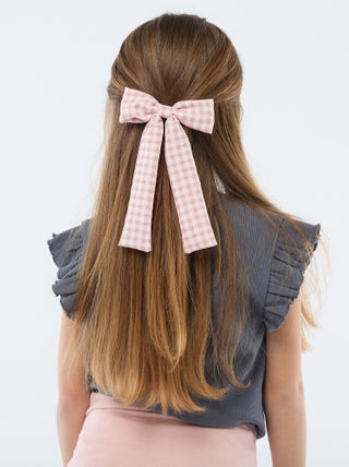 Pince croco avec nœud fantaisie et ruban