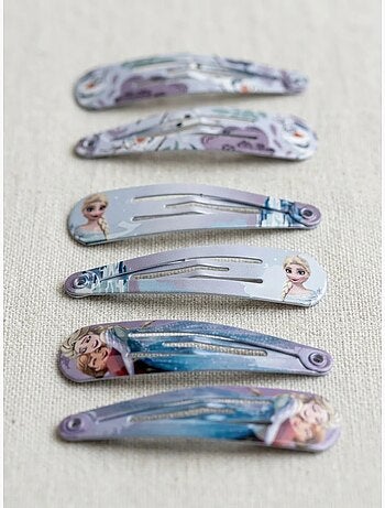 Pinces à cheveux enfant reine des neiges : lot de 6