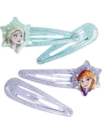 Pinces cheveux enfant Reine des Neiges multicolores : lot de 4