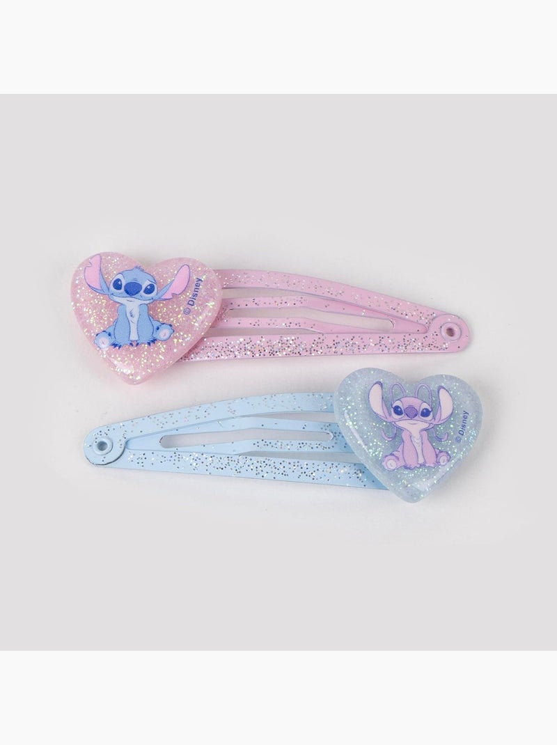 Pinces cheveux enfant Stitch & Angel pastel pailletées : lot de 6 Multicolore - Kiabi
