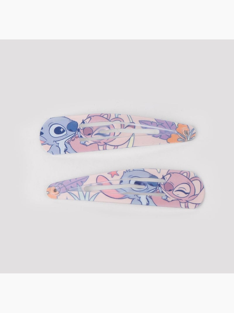 Pinces cheveux enfant Stitch & Angel pastel pailletées : lot de 6 Multicolore - Kiabi
