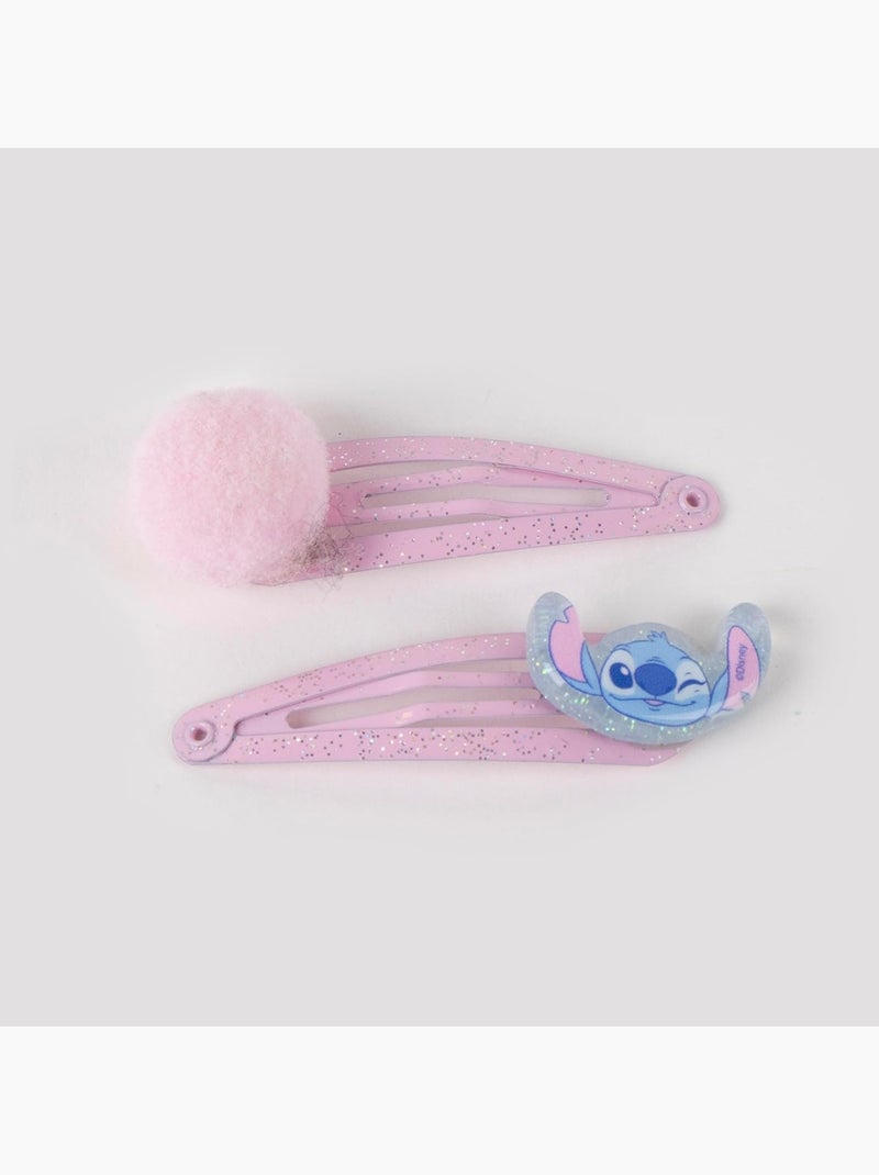 Pinces cheveux enfant Stitch & Angel pastel pailletées : lot de 6 Multicolore - Kiabi