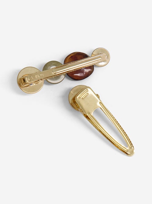 Pinces croco avec pierres fantaisies - Kiabi