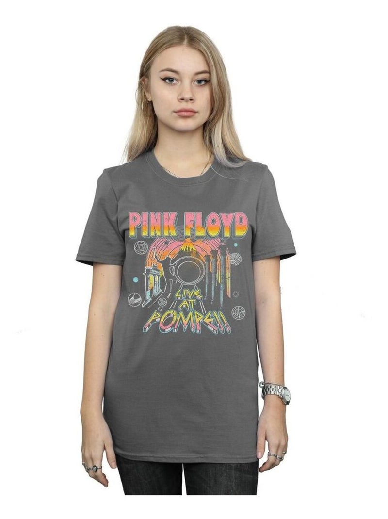 Pink Floyd - T-shirt LIVE AT POMPEII Gris Noir - Kiabi