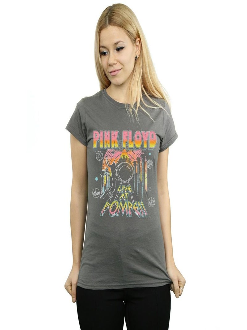 Pink Floyd - T-shirt LIVE AT POMPEII Gris Noir - Kiabi
