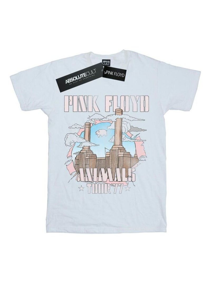 Pink Floyd - T-shirt motif/style Usine ANIMALS Blanc - Kiabi