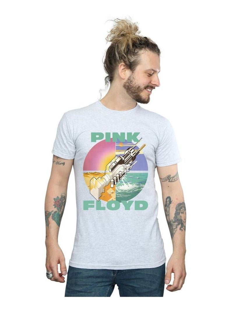 Pink Floyd - T-shirt Wish: Asha et la Bonne Étoile YOU WERE HERE Gris chiné - Kiabi