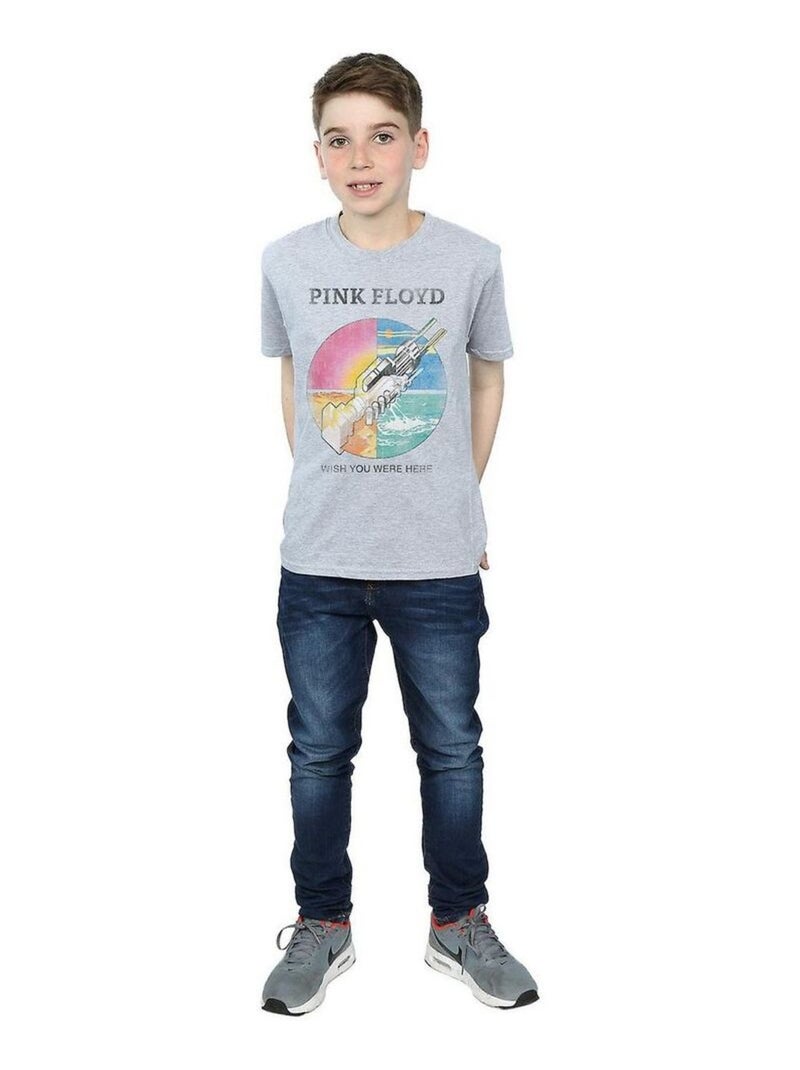 Pink Floyd - T-shirt WISH YOU WERE HERE Gris chiné - Kiabi
