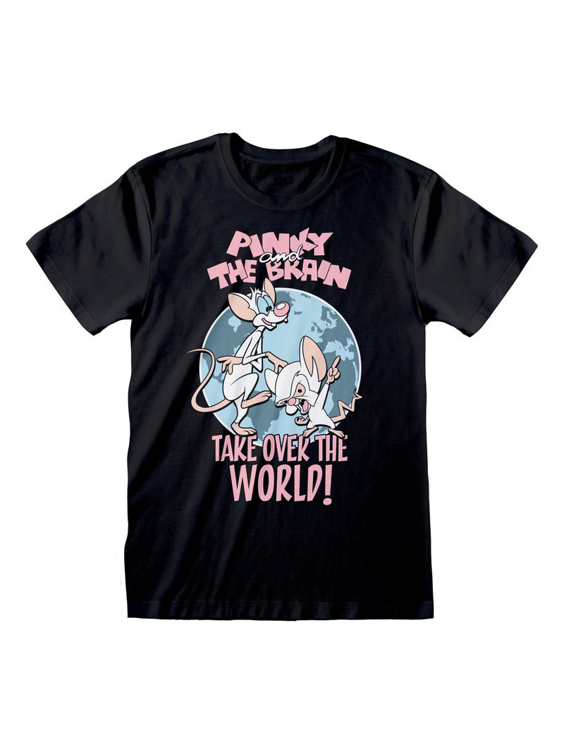 Pinky and The Brain - T-shirt TAKE OVER THE WORLD Noir - Kiabi
