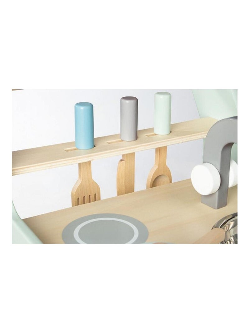 'Pinolino' Cuisine pour enfants Kalle pastel green tilleul et MDF laqué clair et multicolore Vert - Kiabi